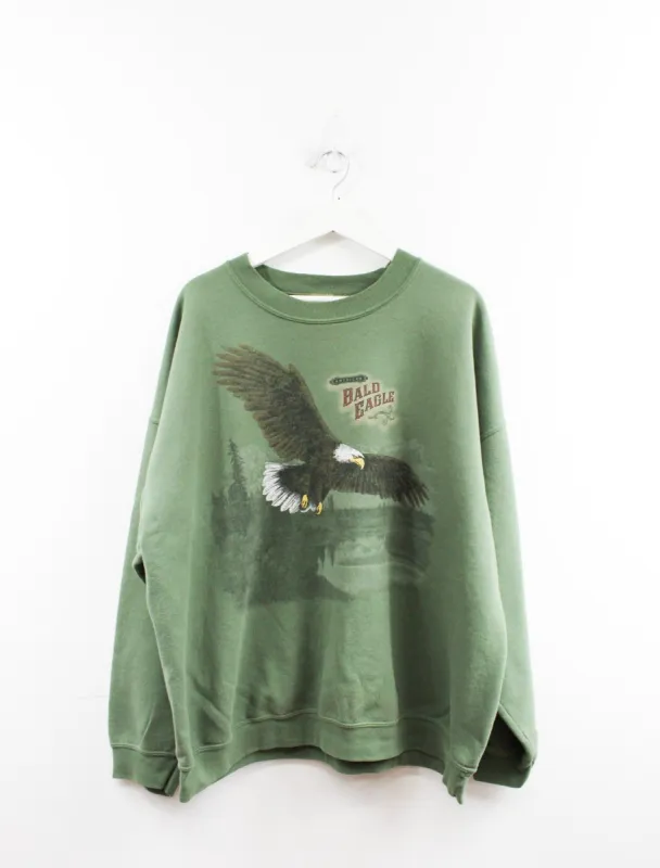 Vintage Flying Bald Eagle Graphic Crewneck sold by HG Vintage