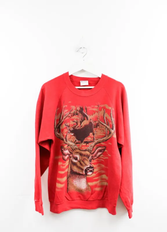 Vintage Deers In Forest Crewneck sold by HG Vintage
