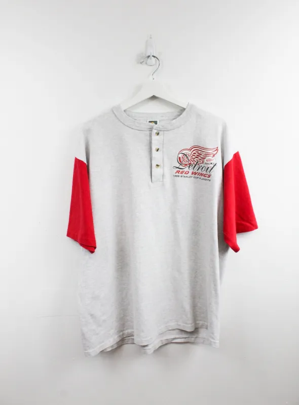 NHL Detroit Red Wings 98' Playoff Button Tee sold by HG Vintage