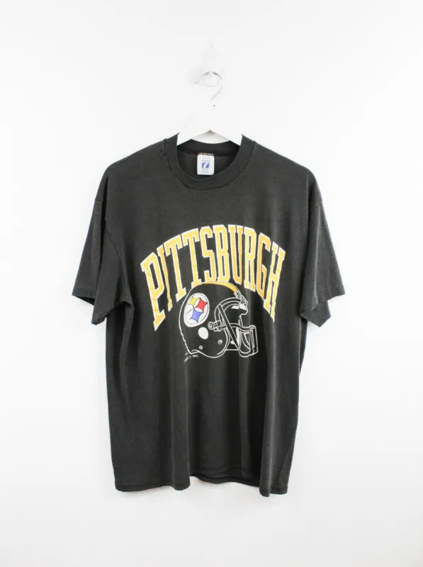 Logo 7 X NFL Pittsburgh Steelers Helmet Logo Tee sold by HG Vintage