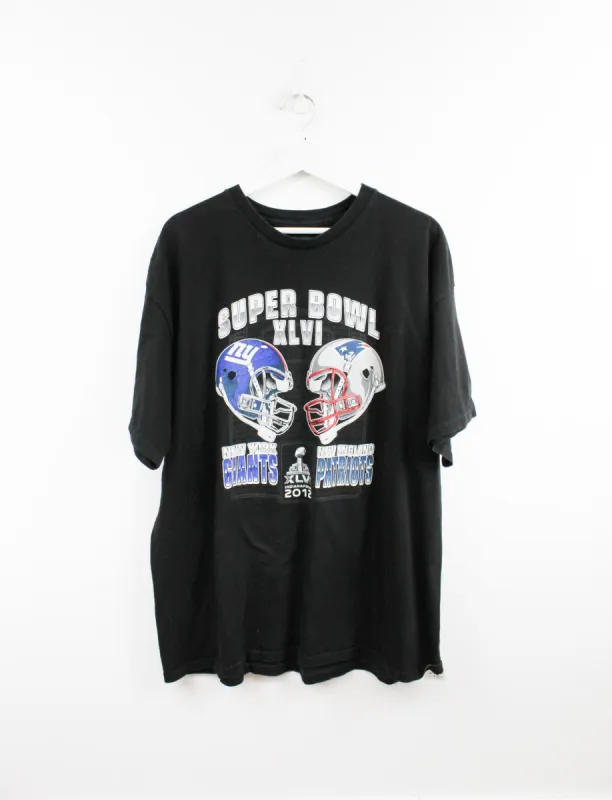 NFL 12' Super Bowl Giants Vs Patriots Graphic Tee sold by HG Vintage