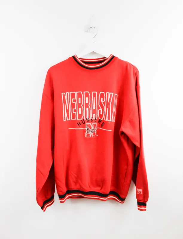 Logo 7 X Nebraska Huskers Embroidered Logo Crewneck sold by HG Vintage
