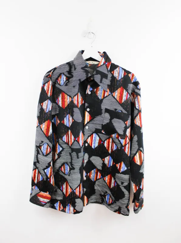 Multi Colored Pattern 70s Printed Button Up Shirts sold by HG Vintage