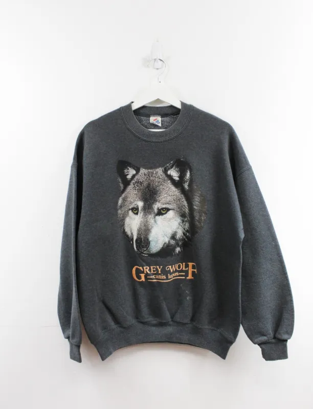 Vintage Grey Wolf Picture Crewneck sold by HG Vintage