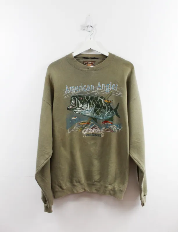 Vintage American Angler Embroidered Fish Crewneck sold by HG Vintage