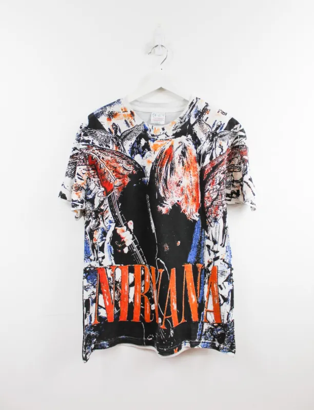 Vintage Bootleg Nirvana Kurt Cobain In Utero All Over Print Tee sold by HG Vintage