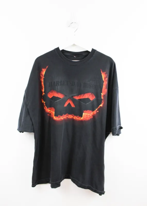 Vintage 2007 Harley Davidson Pittsburgh Fire Skull Tee sold by HG Vintage