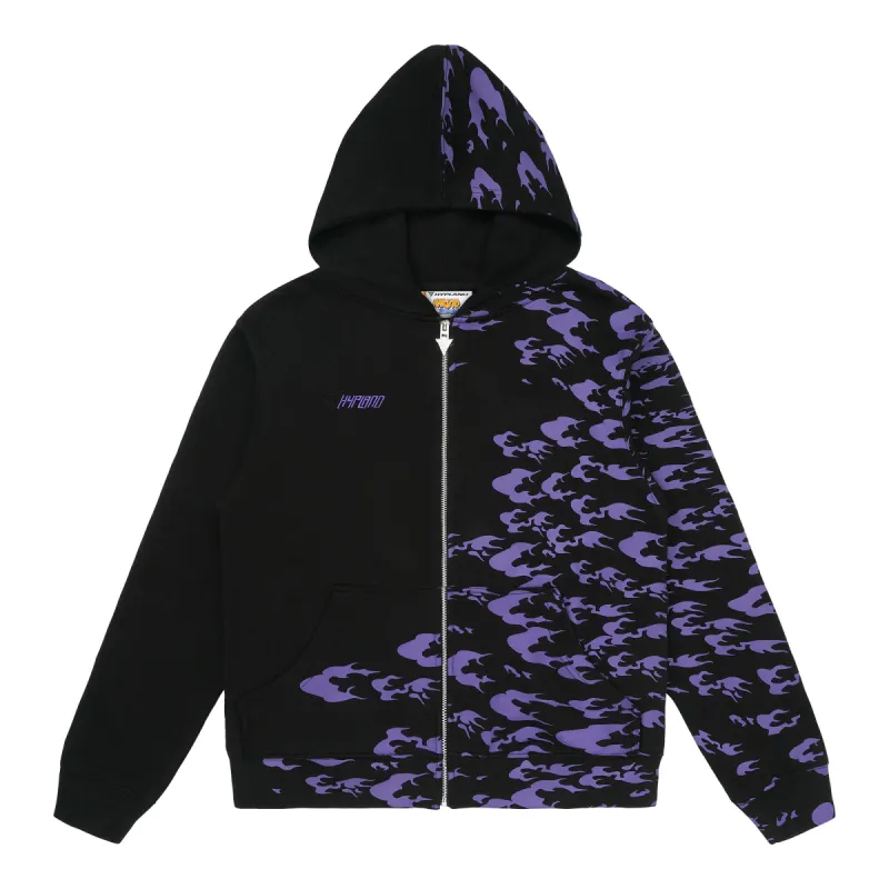 SHIPPUDEN CURSE MARK ZIP UP HOODIE (BLACK/PURPLE) sold by hypland