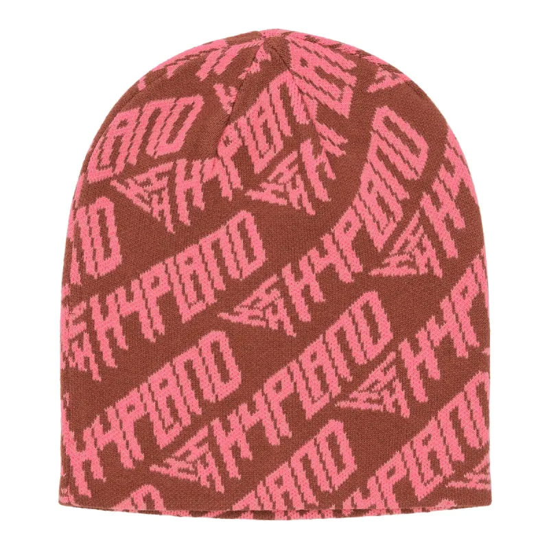 HYPLAND SKULL BEANIE (PINK/BROWN) sold by hypland