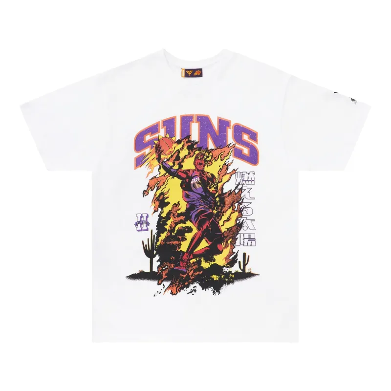 NBA PHOENIX SUNS FLAMING EURO STEP TSHIRT (WHITE) sold by hypland