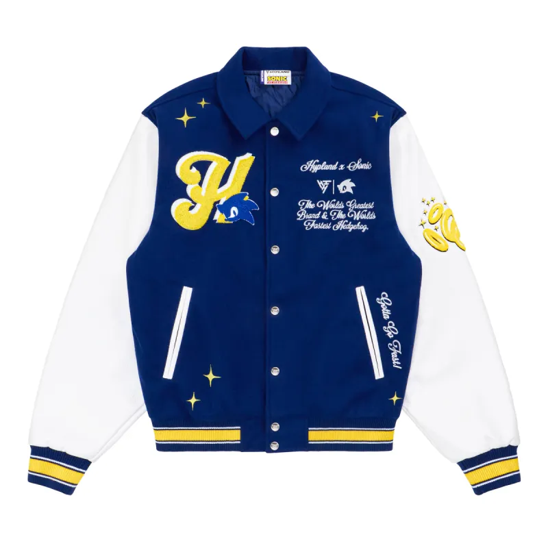 SUPER SONIC VARSITY JACKET (NAVY) sold by hypland