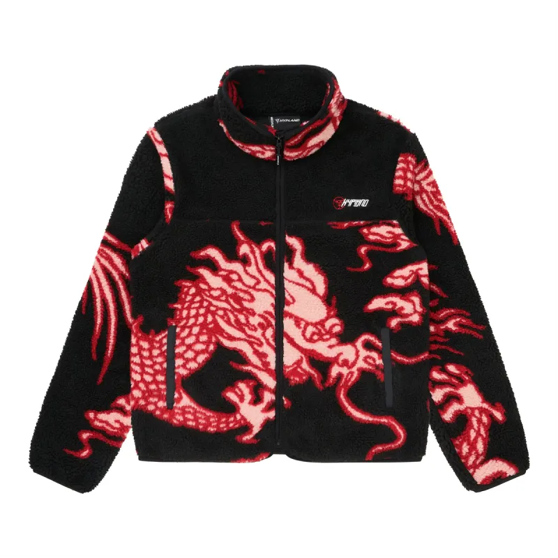 YEAR OF THE DRAGON SHERPA JACKET (BLACK) sold by hypland