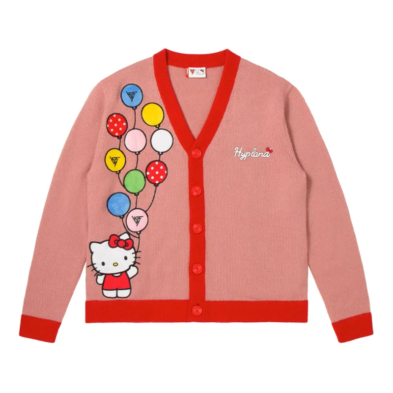 HELLO KITTY BALLOONS KNIT CARDIGAN (PINK) made by hypland