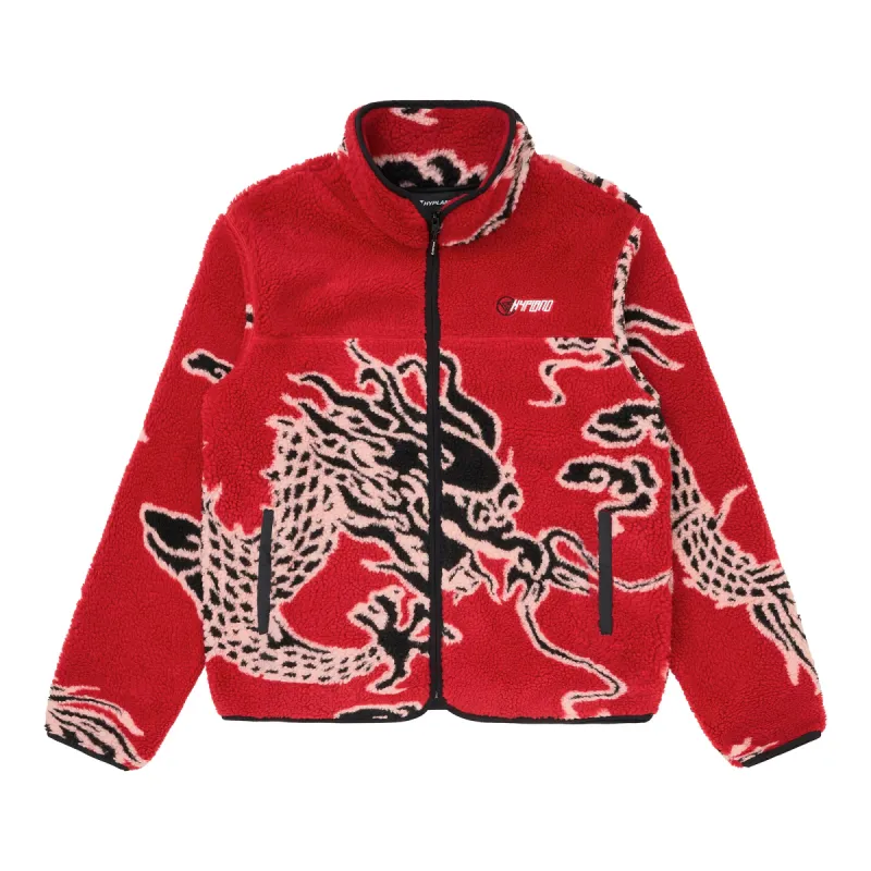 YEAR OF THE DRAGON SHERPA JACKET (RED) sold by hypland