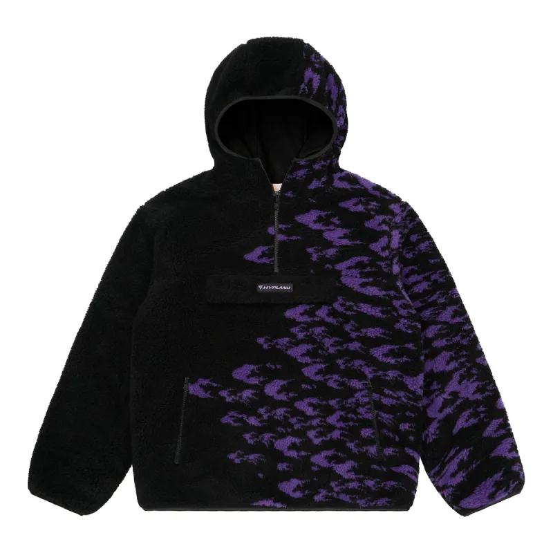 SHIPPUDEN CURSE MARK SHERPA HALF ZIP JACKET (BLACK W/PURPLE) sold by hypland