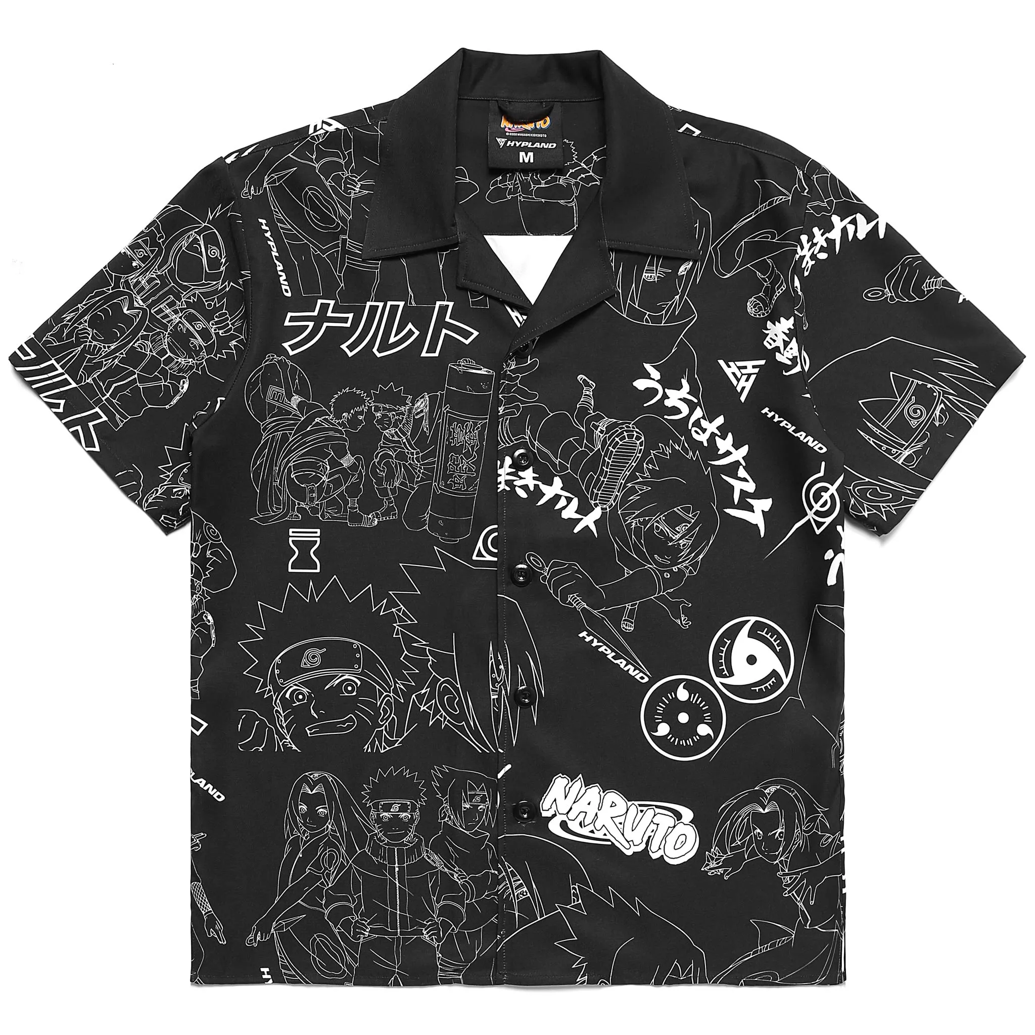 NARUTO ALL OVER PRINT BUTTON UP SHIRT (BLACK) sold by hypland