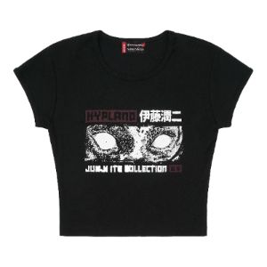JUNJI ITO WOMENS TOMIE EYES BABY TEE (BLACK) sold by hypland