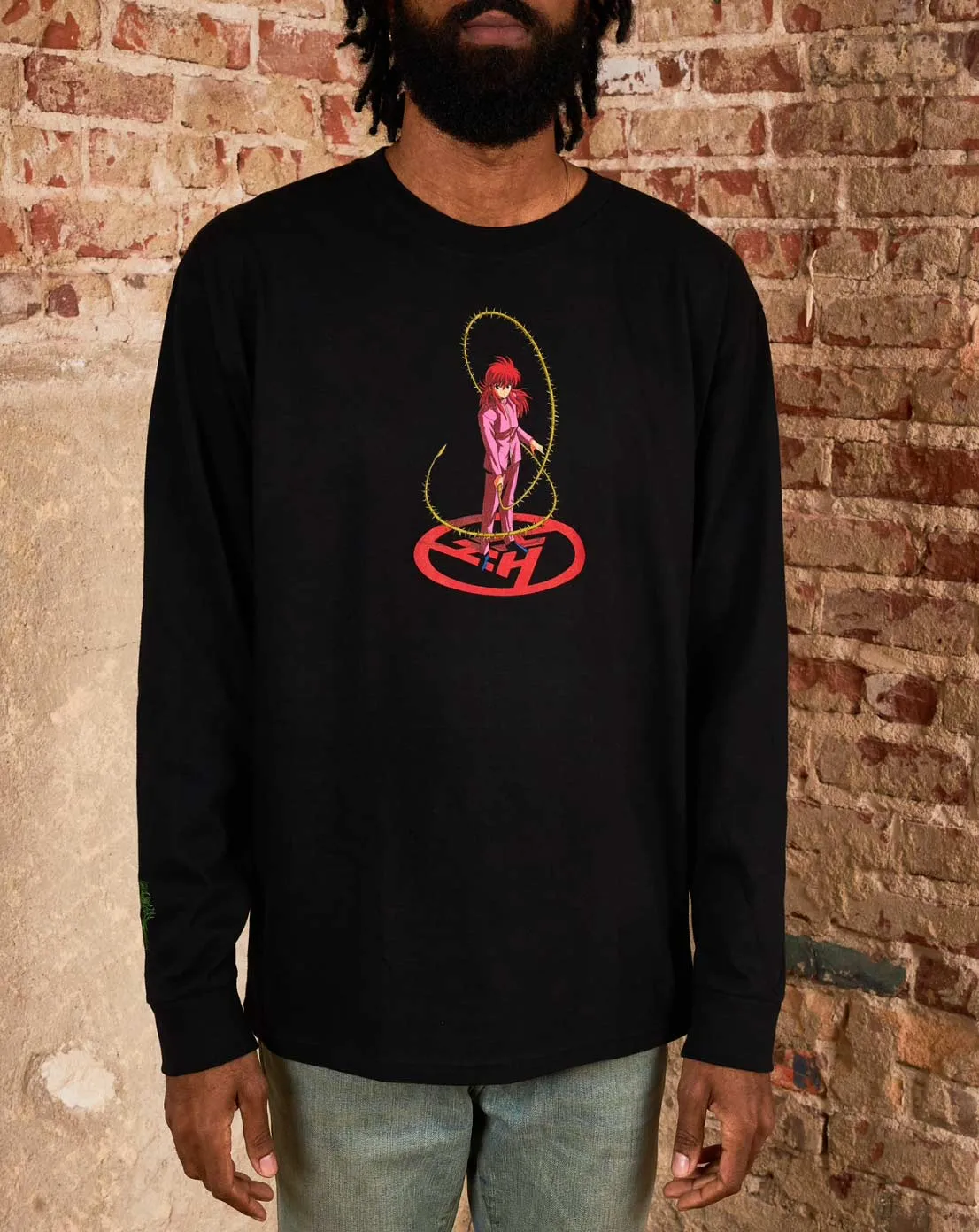 YYH KURAMA ROSE LONG SLEEVE SHIRT (BLACK) sold by hypland product image thumbnail 3