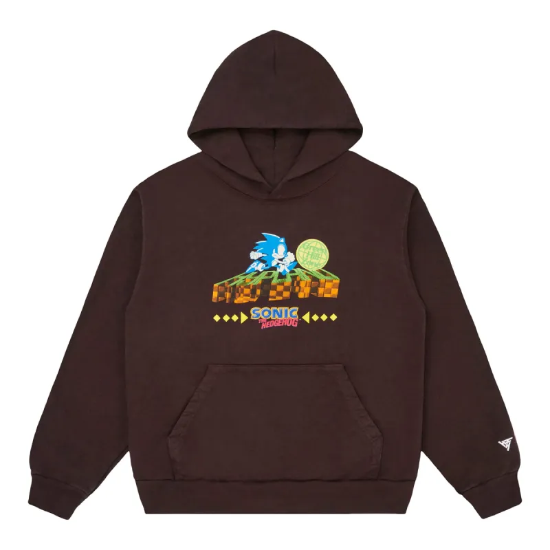 SONIC GREEN HILL ZONE HOODIE (CHOCOLATE) sold by hypland