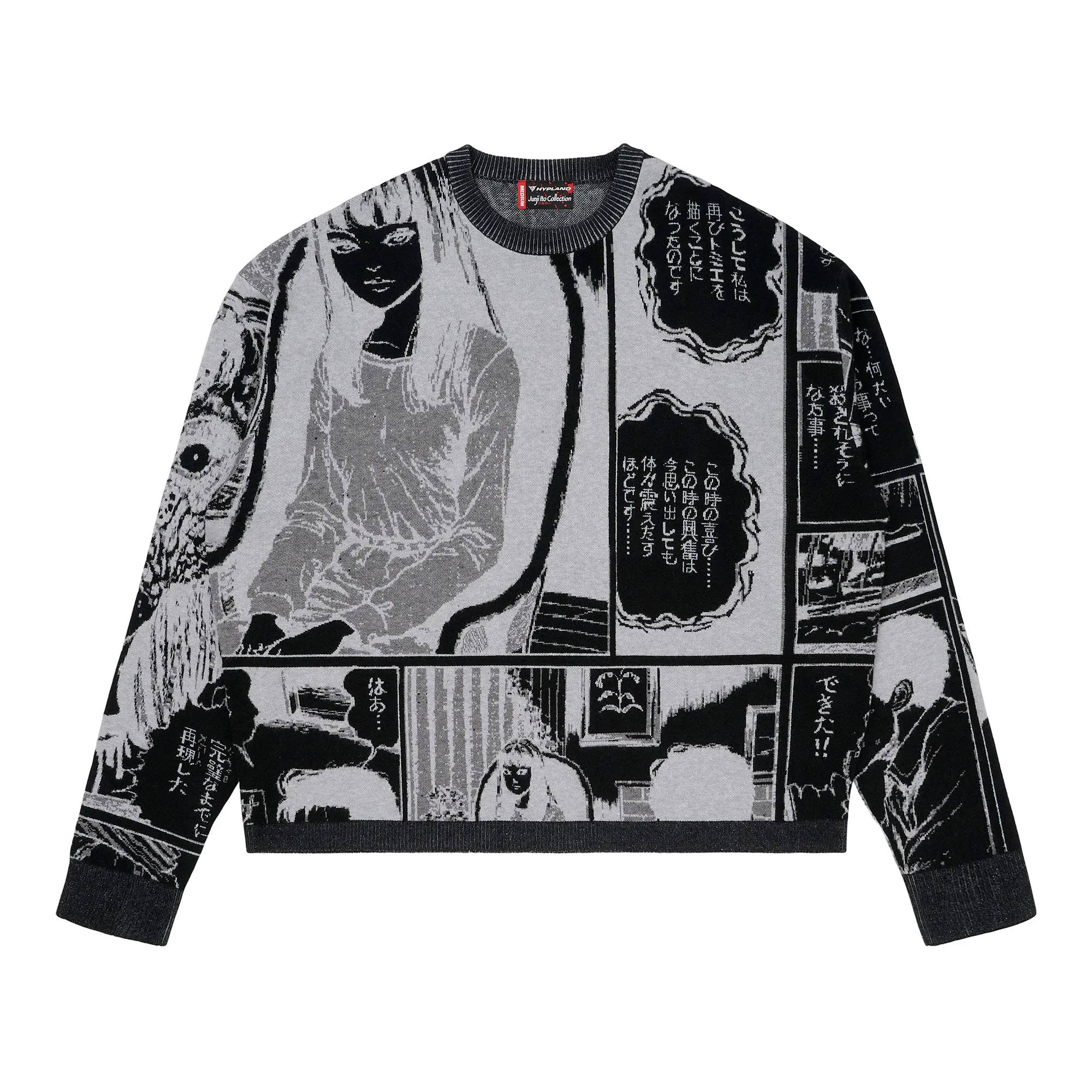 JUNJI ITO ALL OVER CROPPED SWEATER (BLACK) sold by hypland