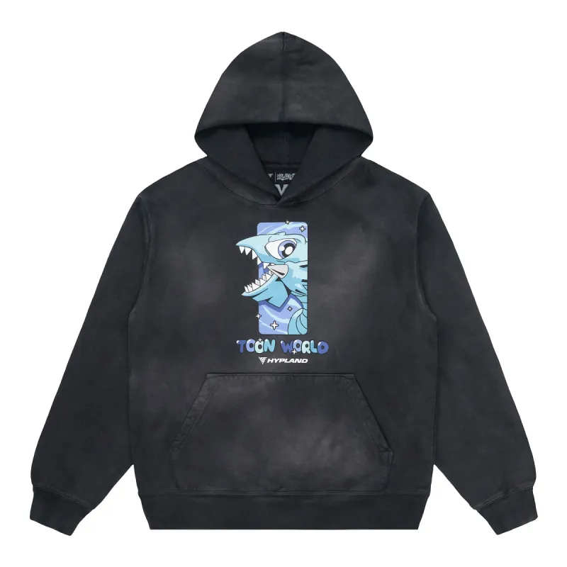 YUGIOH TOON BLUE EYES HOODIE (WASHED BLACK) sold by hypland