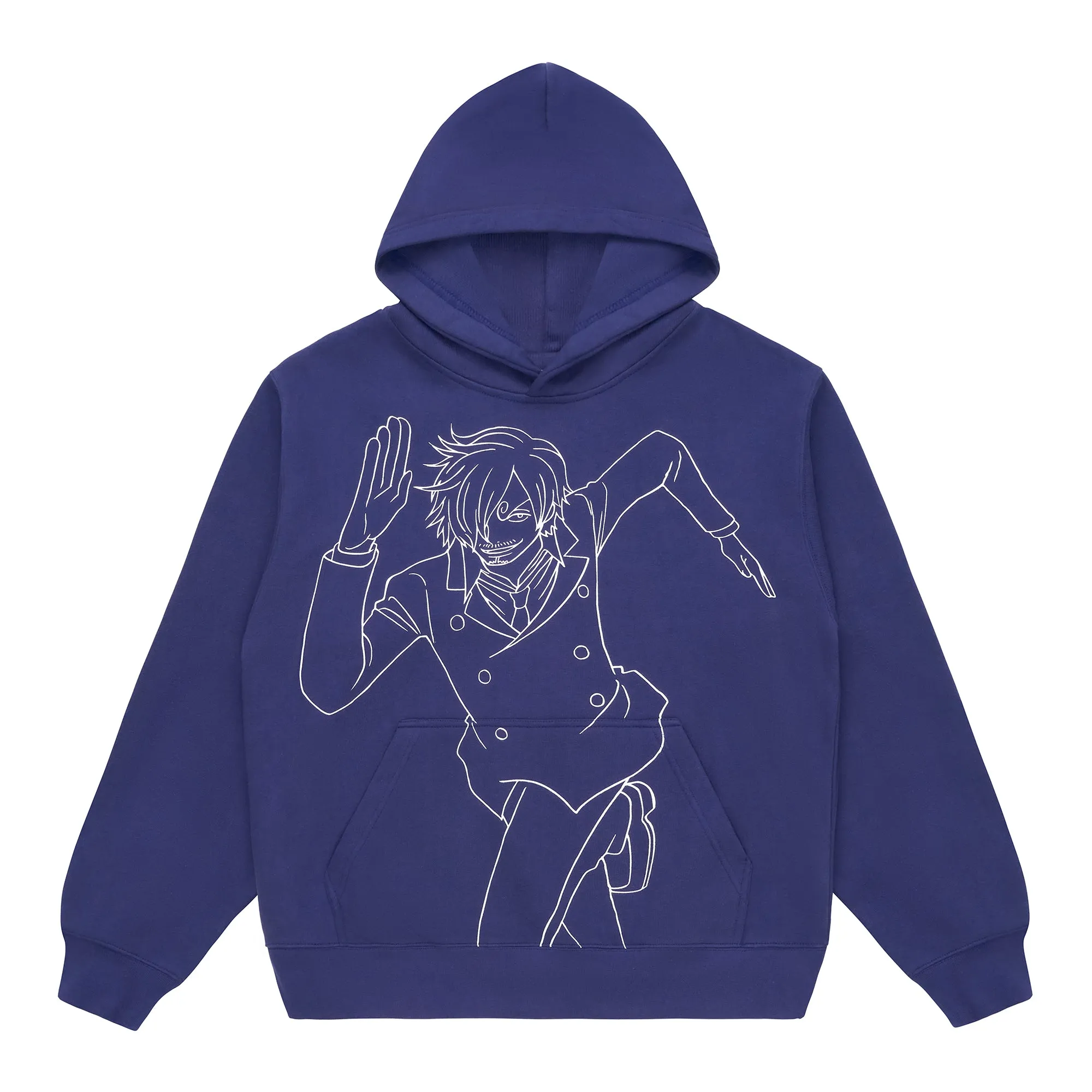 ONE PIECE SANJI SINGLE LINE HOODIE (Navy) sold by hypland