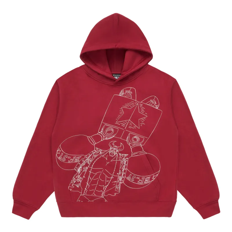 ONE PIECE FRANKY SINGLE LINE HOODIE (BURGUNDY) sold by hypland