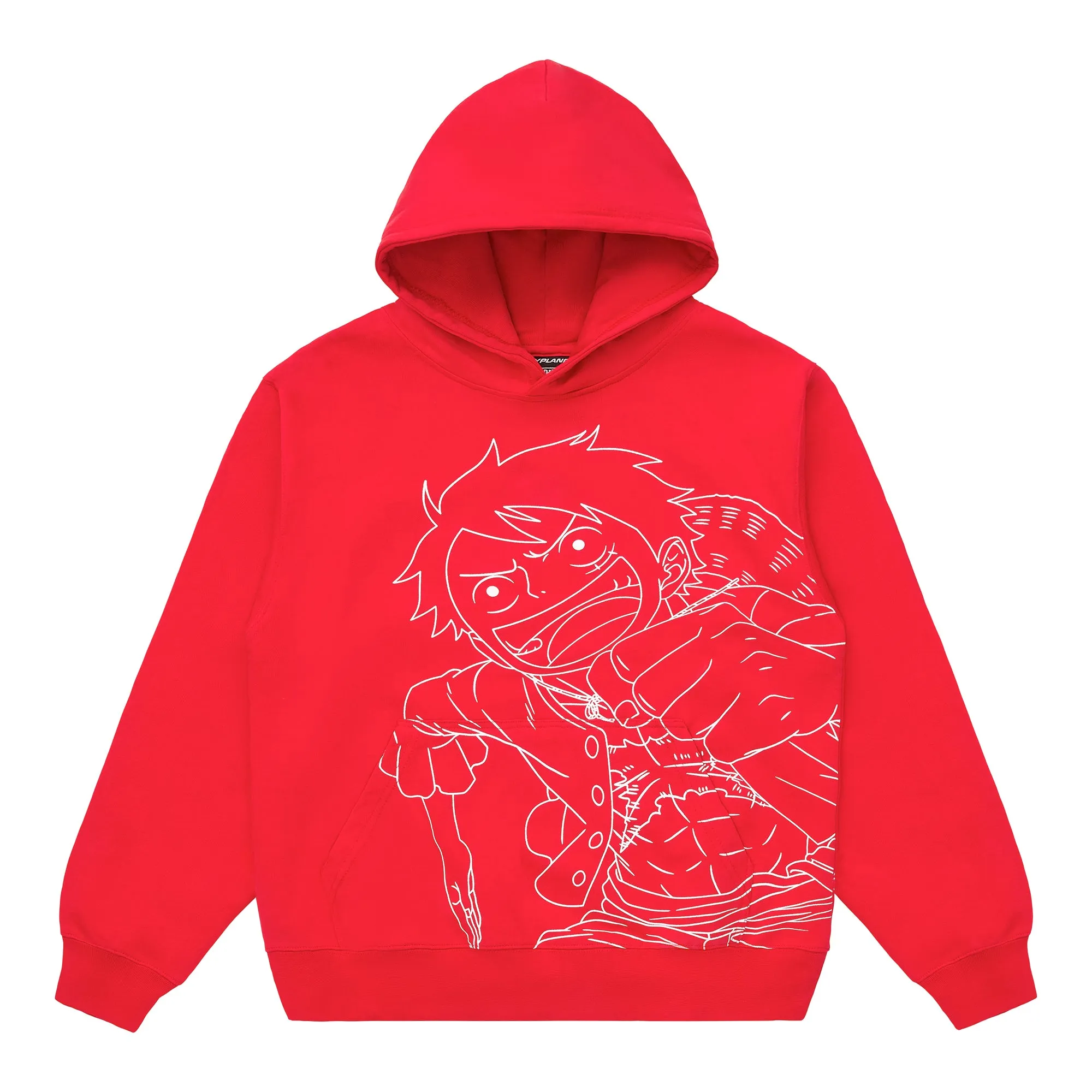 ONE PIECE LUFFY SINGLE LINE HOODIE (RED) sold by hypland