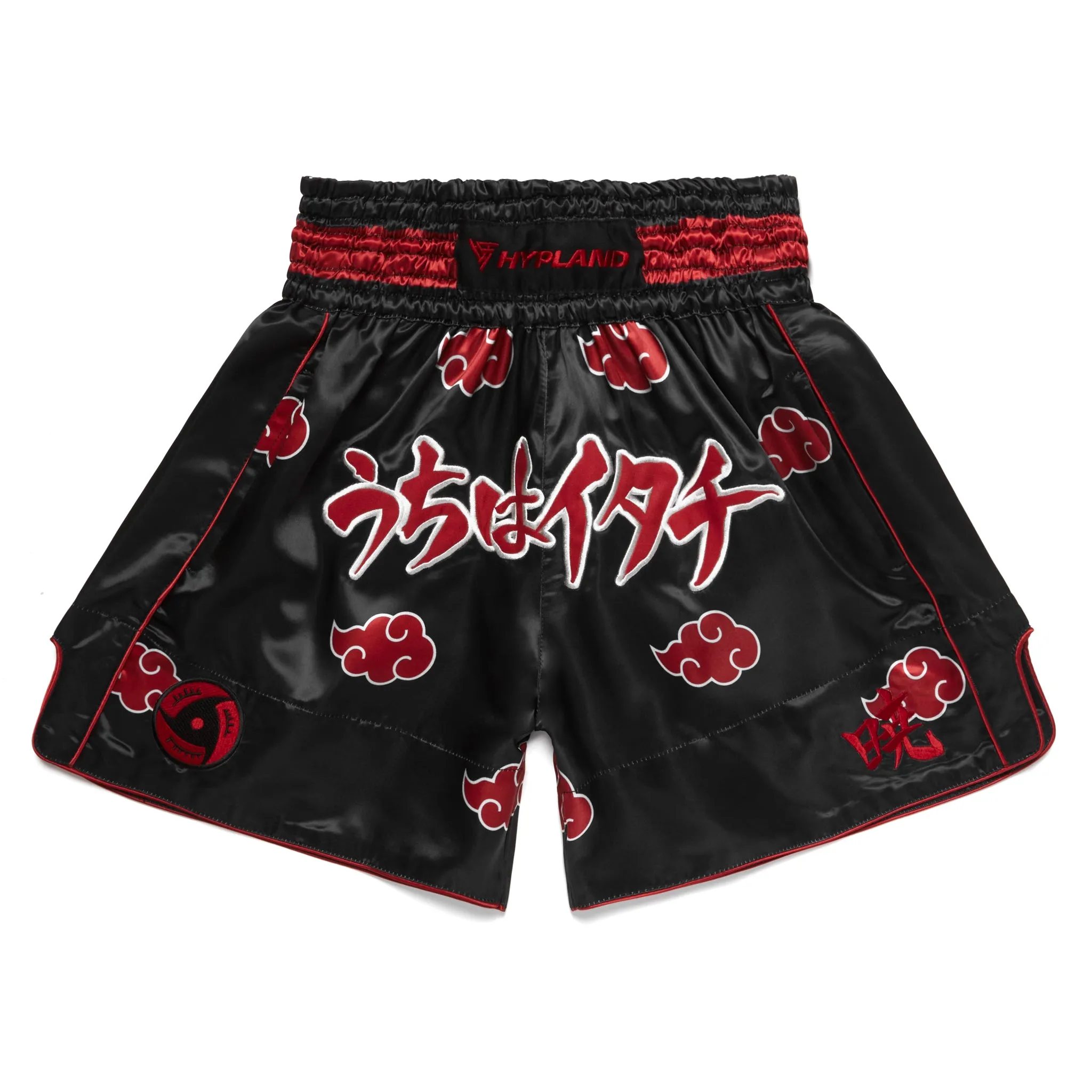 SHIPPUDEN AKATSUKI MUAY THAI SHORTS (BLACK) sold by hypland