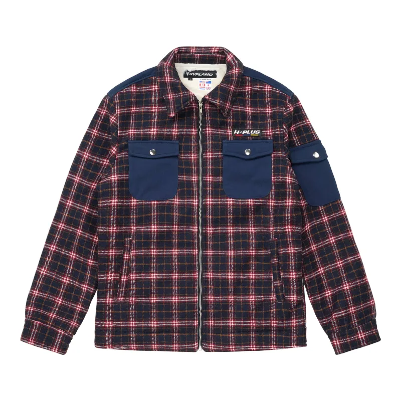 HYPLAND H+ FLEECE FLANNEL JACKET (NAVY) made by hypland