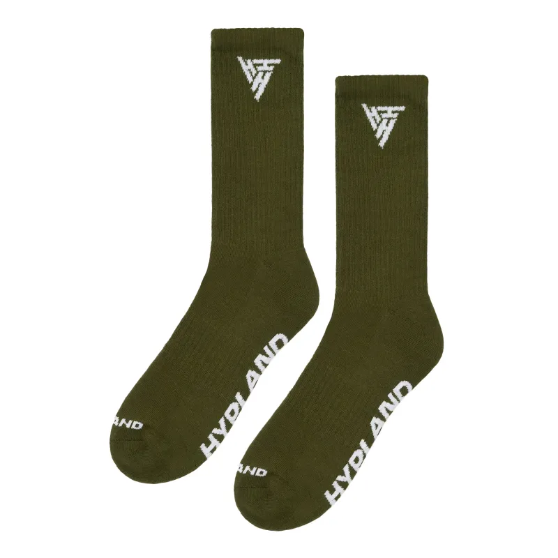 LOGO SOCK (olive) sold by hypland
