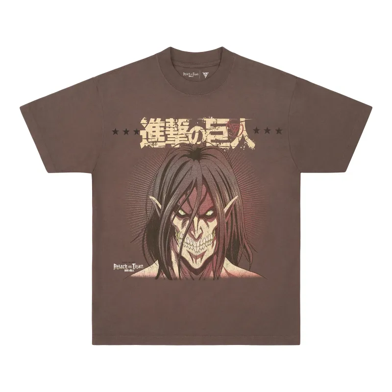 AOT ATTACK TITAN JUMBO PRINT SHIRT (CHOCOLATE) sold by hypland