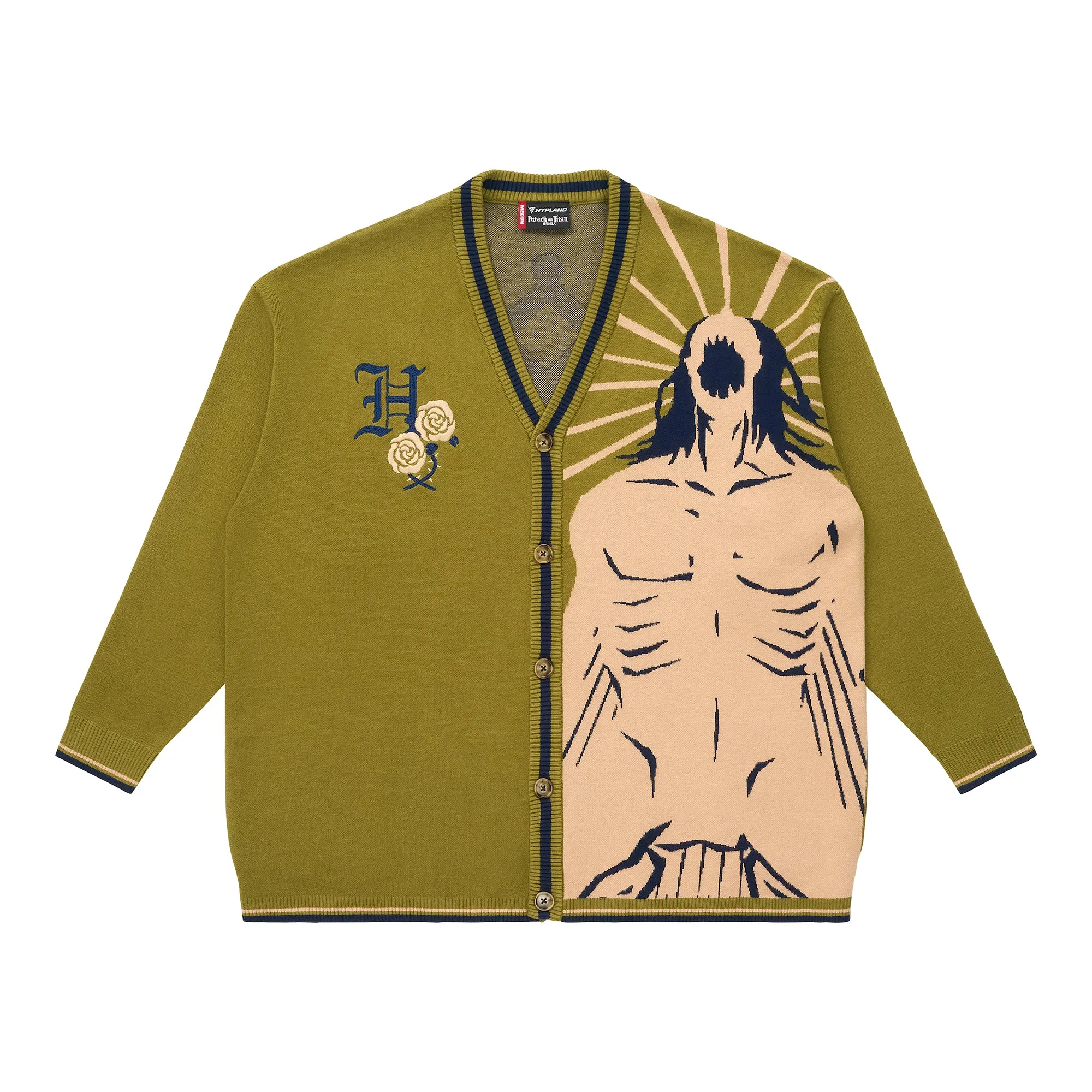 AOT TITAN ROAR CARDIGAN (OLIVE) sold by hypland