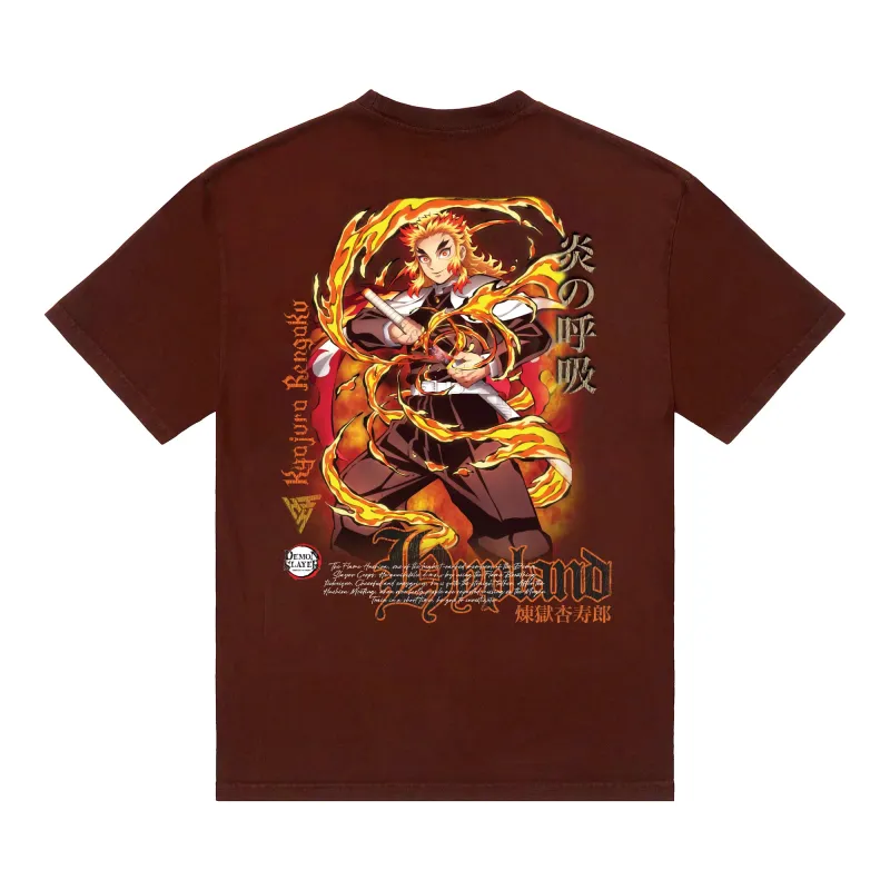 DEMON SLAYER RENGOKU FLAME SHIRT (BURGUNDY) sold by hypland