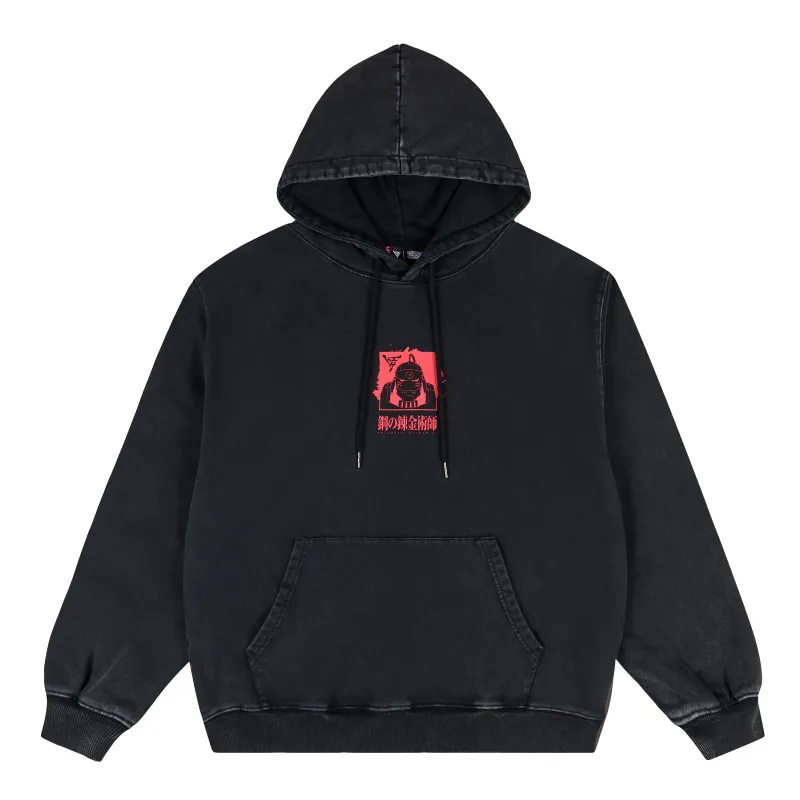 FMAB AL BLOOD SEAL HOODIE (WASHED BLACK) made by hypland