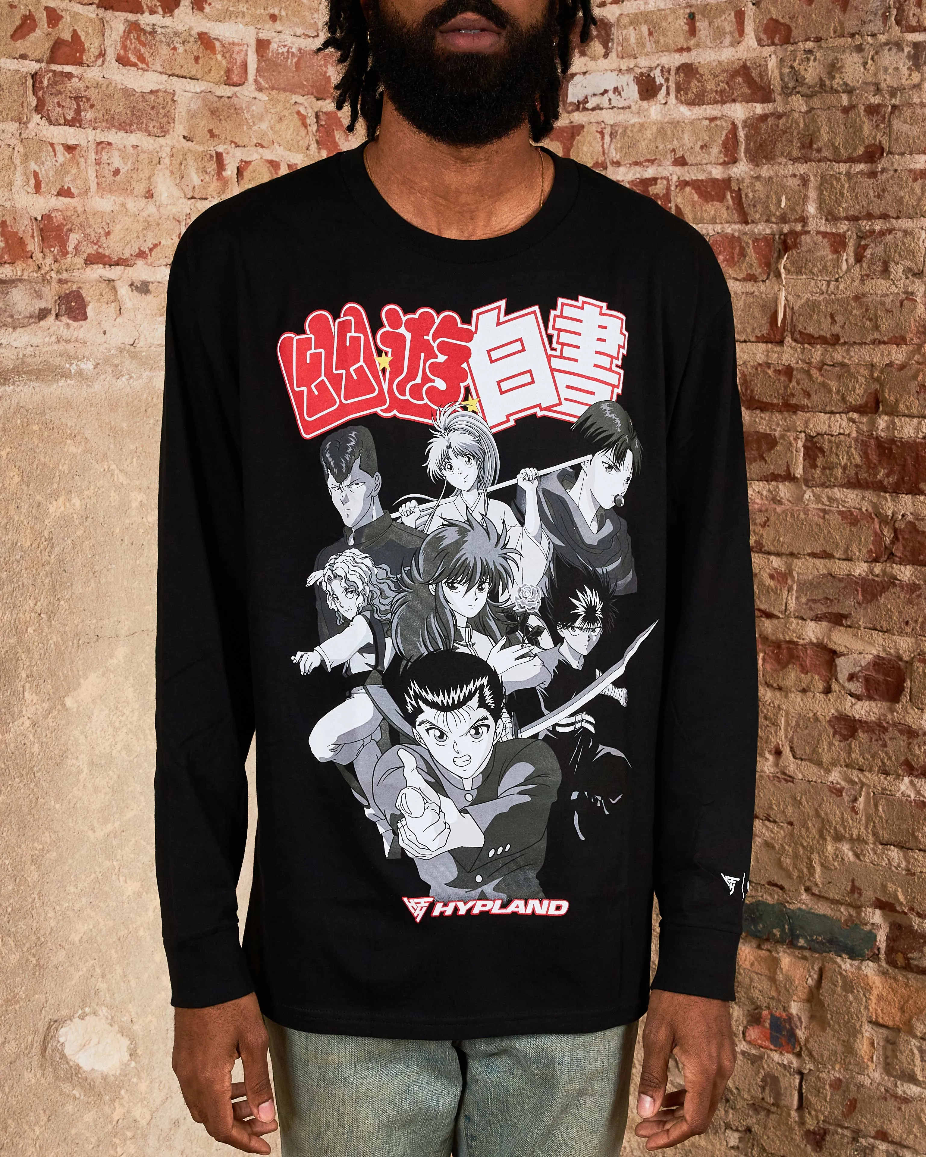 YYH MONOCHROME GROUP LONG SLEEVE SHIRT (BLACK) sold by hypland product image thumbnail 3