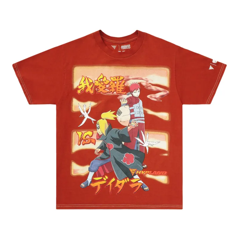 SHIPPUDEN GAARA DEIDARA T SHIRT (RUST) sold by hypland