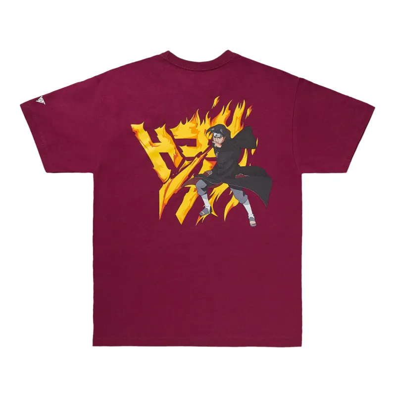SHIPPUDEN ITACHI FLAME LOGO SHIRT (MAROON) sold by hypland
