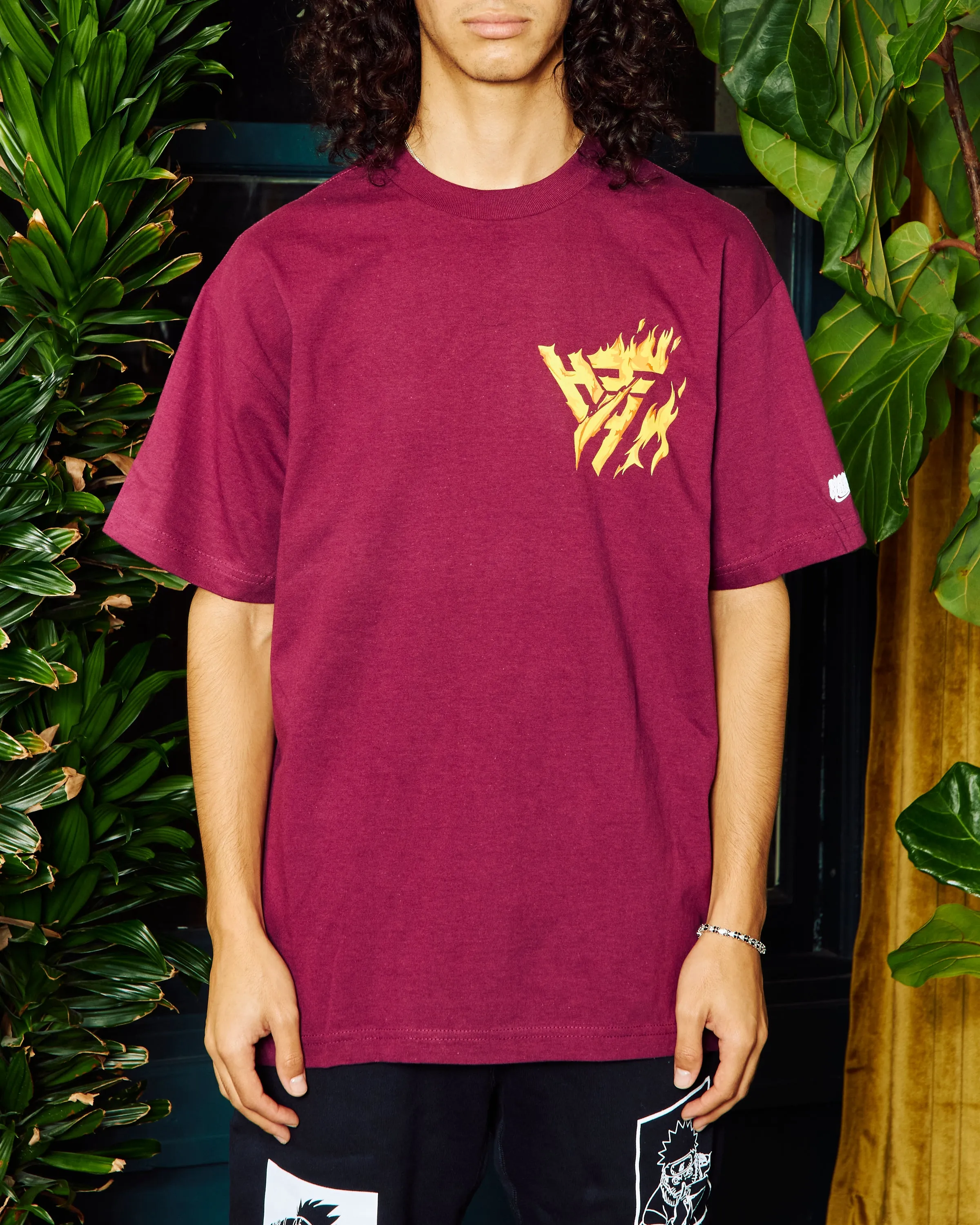 SHIPPUDEN ITACHI FLAME LOGO SHIRT (MAROON) sold by hypland product image thumbnail 3