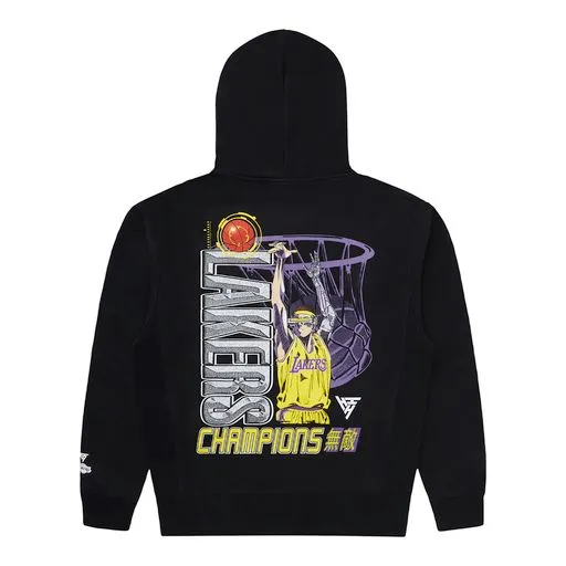 NBA LOS ANGELES LAKERS BOX LOGO HOODIE (BLACK) sold by hypland product image thumbnail 2