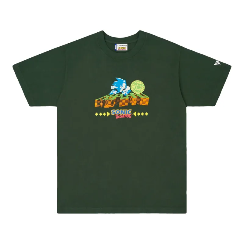 SONIC GREEN HILL ZONE SHIRT (FOREST GREEN) sold by hypland