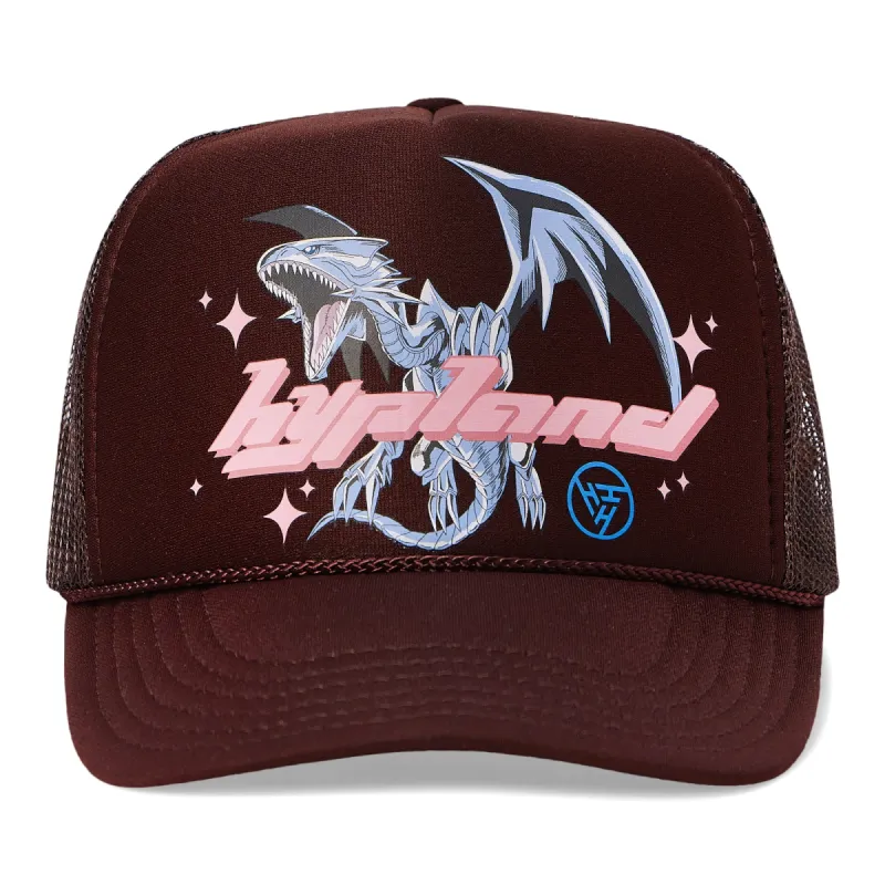 YUGIOH BLUE EYES TRUCKER HAT (BROWN) sold by hypland