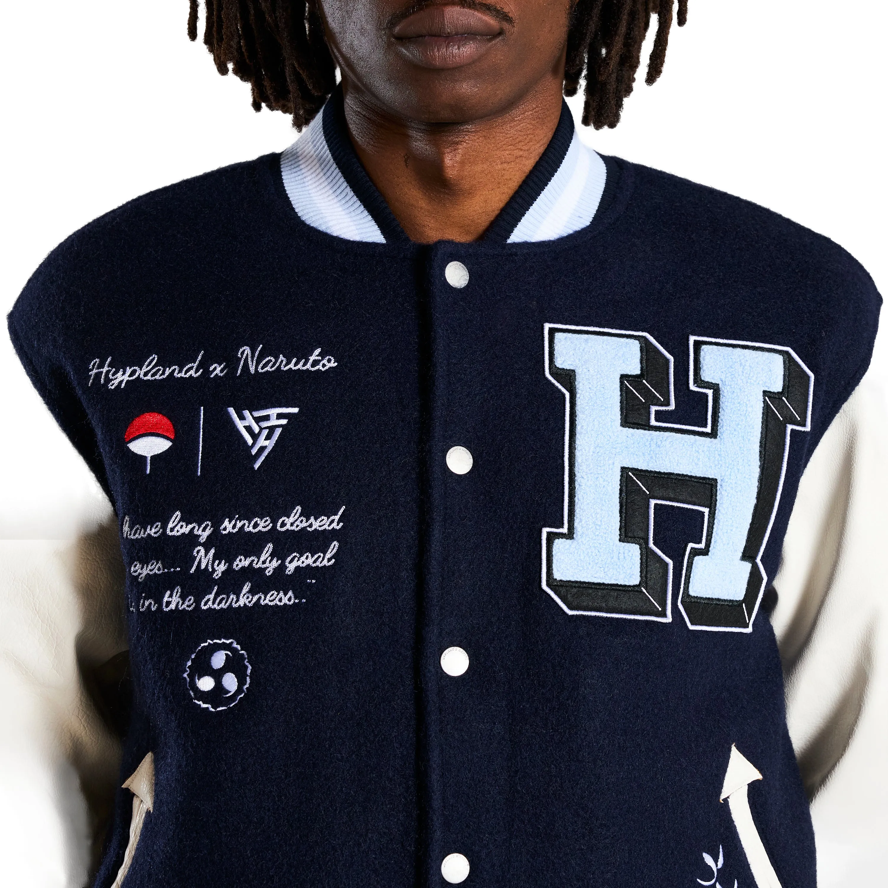 SHIPPUDEN SASUKE VARSITY JACKET (NAVY) sold by hypland product image thumbnail 4