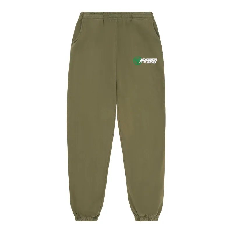 HYPLAND SLANT LOGO SWEAT PANTS (ARMY) sold by hypland