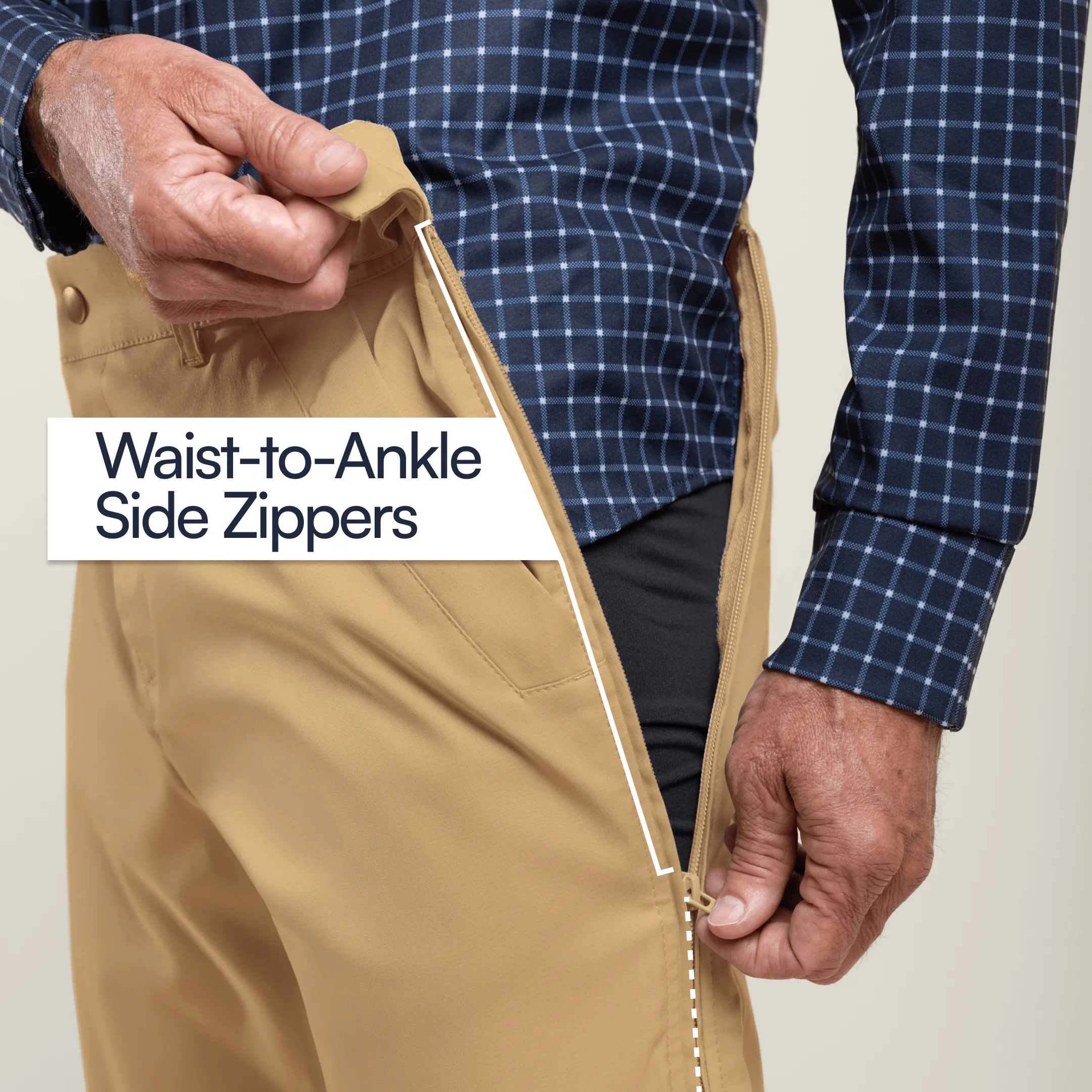 Signature Side-Zip Chinos for Men sold by Joe & Bella product image thumbnail 2