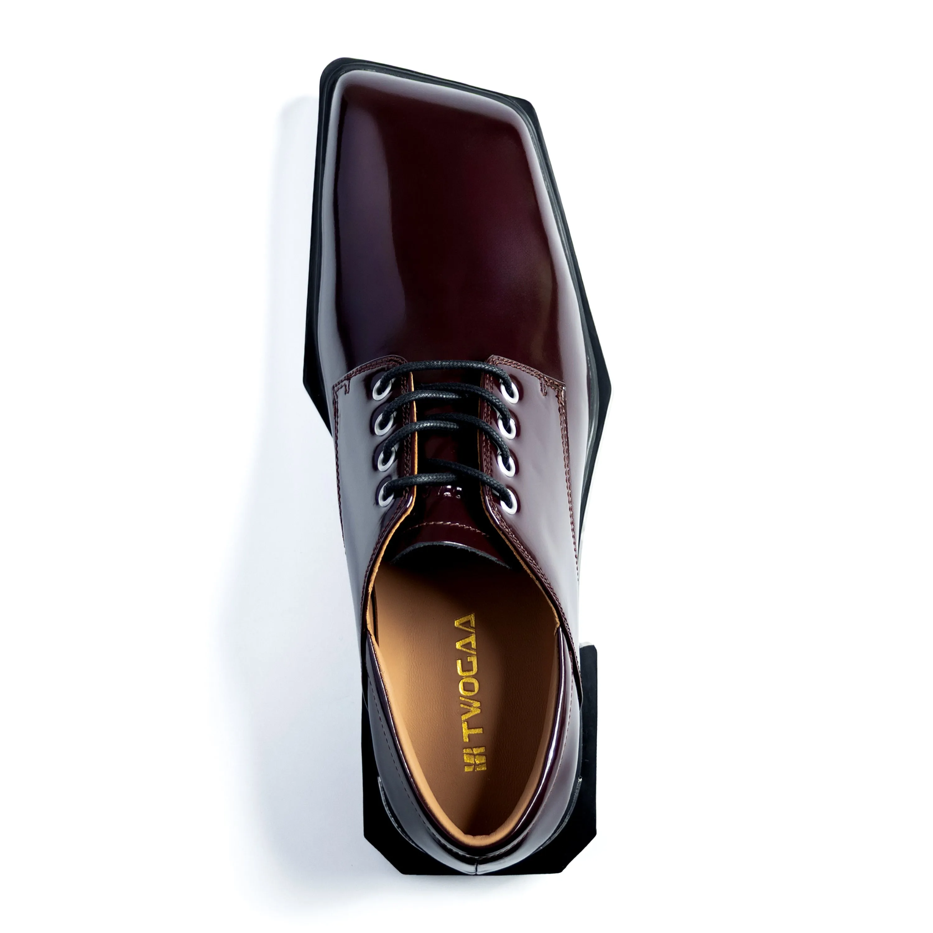ADIEU BEING Leather Shoes in MAROON TILE sold by TWOGAA product image thumbnail 3