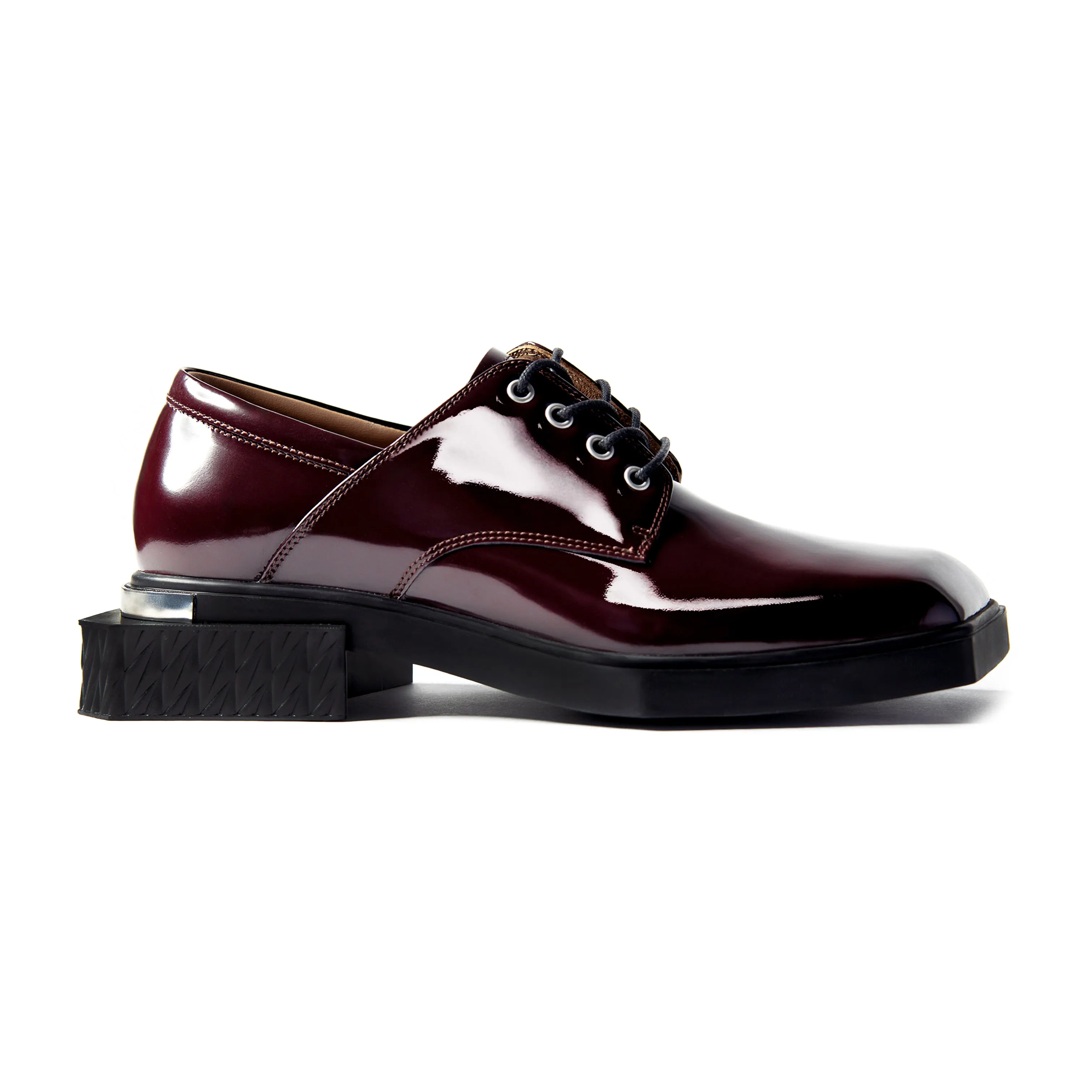 ADIEU BEING Leather Shoes in MAROON TILE sold by TWOGAA