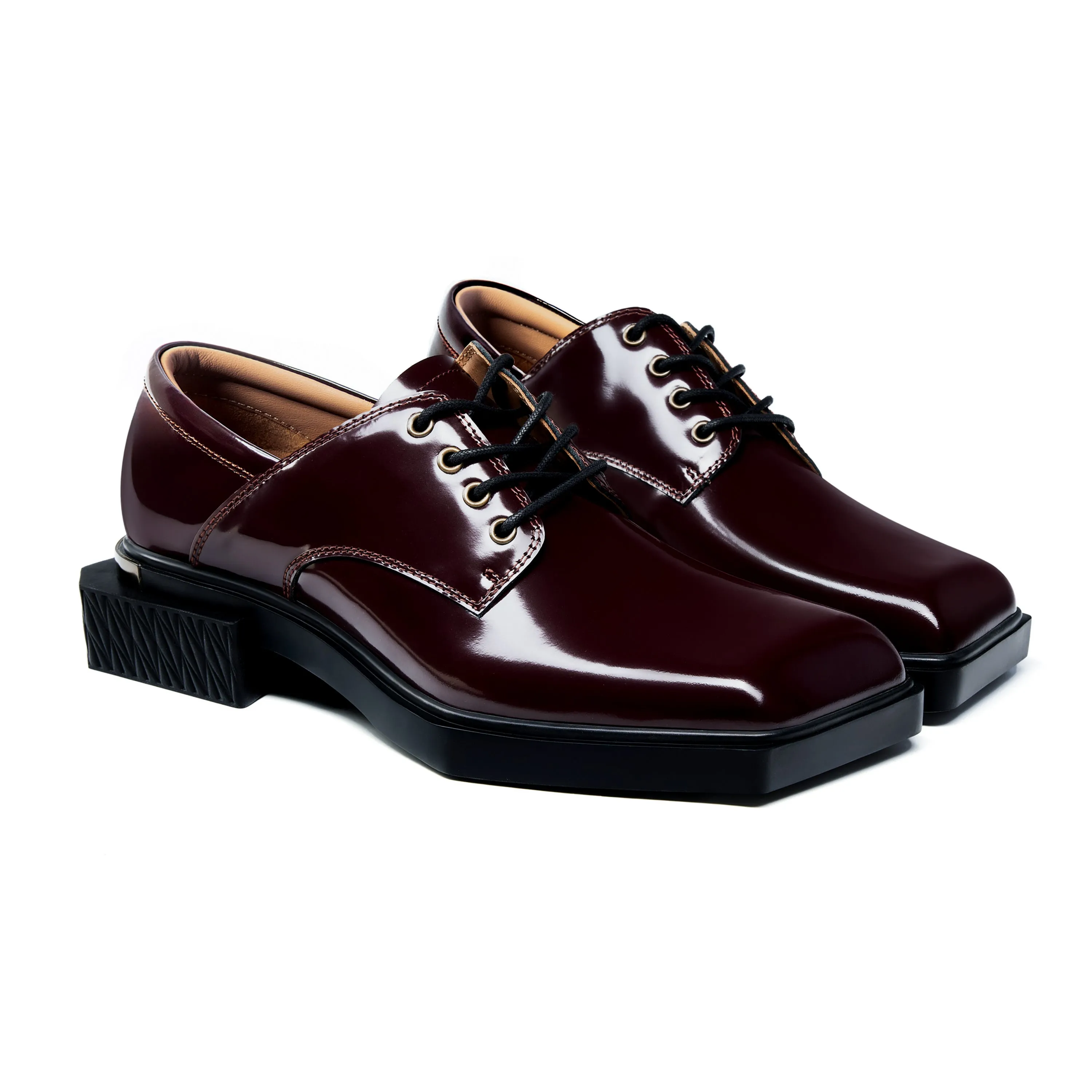 ADIEU BEING Leather Shoes in MAROON TILE sold by TWOGAA product image thumbnail 2