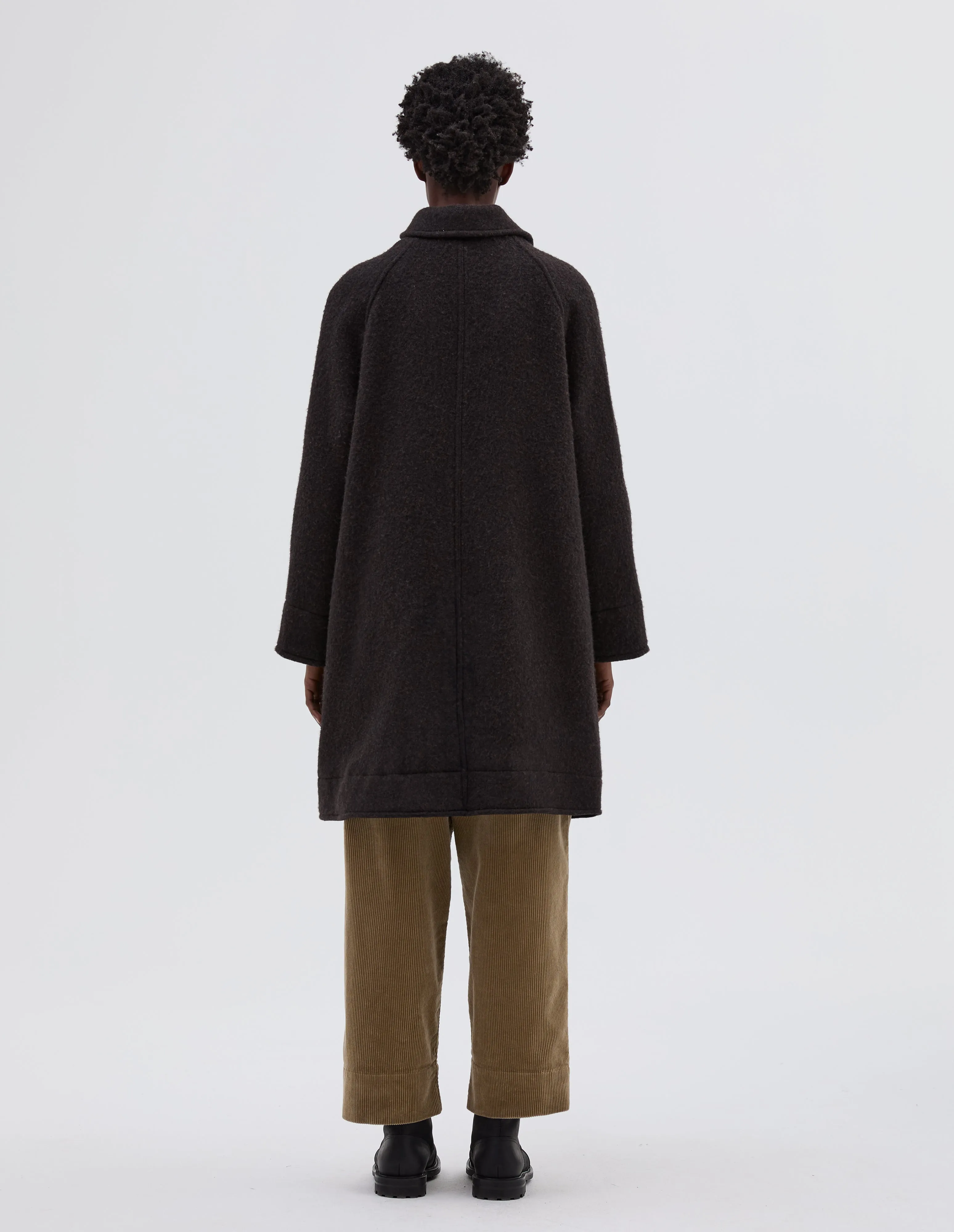 MHL. RAGLAN OVERCOAT | MELANGE WOOL MELTON | BARK sold by Margaret Howell product image thumbnail 3