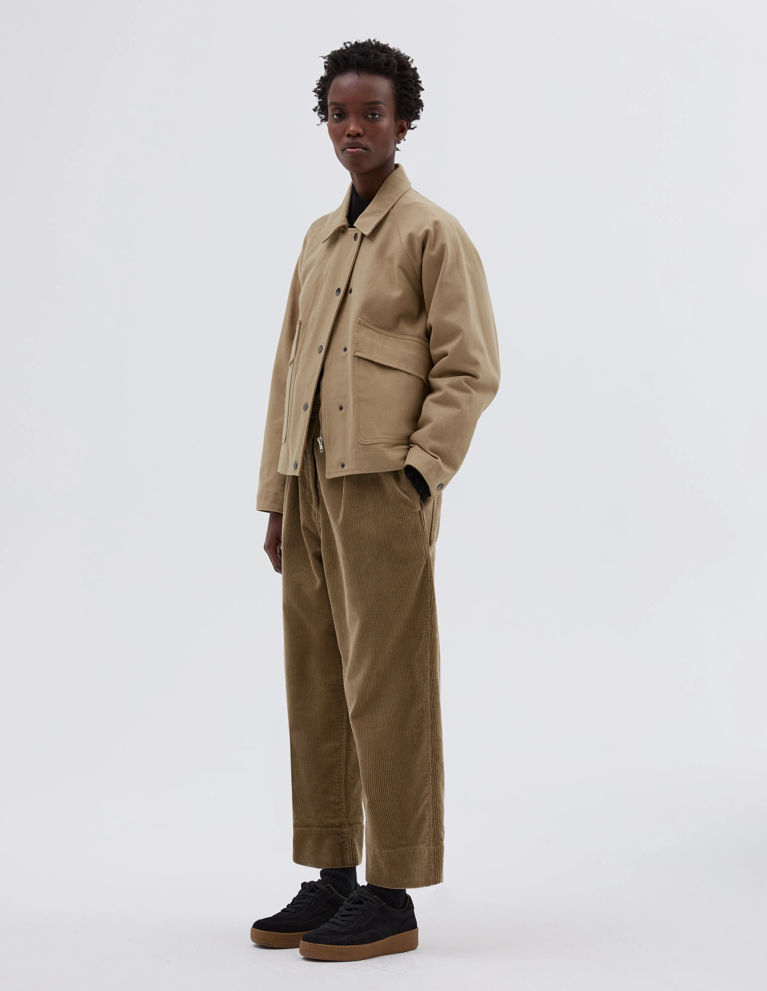 MHL. RAGLAN WORK JACKET | RAISED COTTON DRILL | STONE sold by Margaret Howell product image thumbnail 2